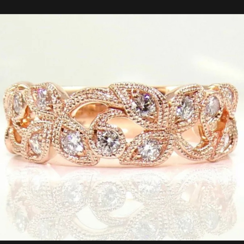 Neil Lane 14k 1/2 carat Rose Gold Vine Ring.